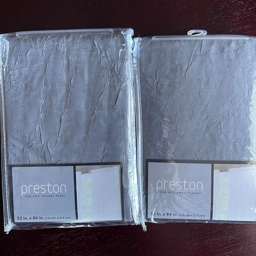 Preston Sheer Rod Pocket Panels Gray 52in x 84in Two Panels
